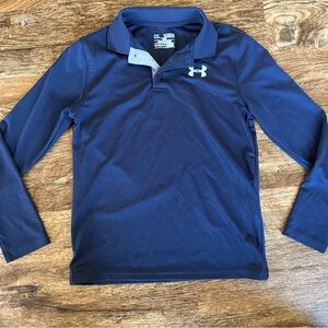 Under Armour Kids Blue Long Sleeve Polo